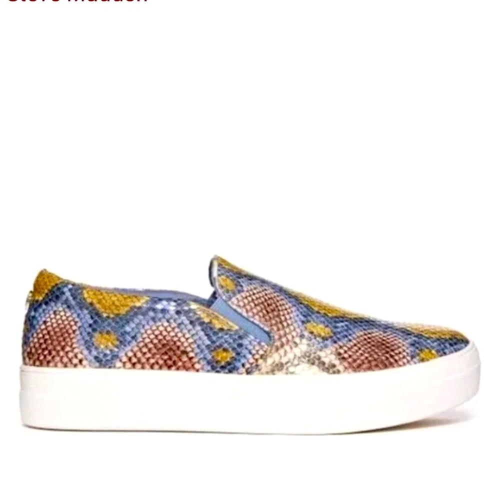 Steve Madden Gills Snakeskin Slip-On Multi-Color Sneakers Size 7.5